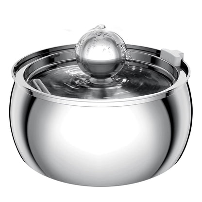 304 Stainless Steel Pet Water Fountain 4L/135 Oz with Faucet Silent Filter Automatic Dog Water Fountain Live Water Circulation